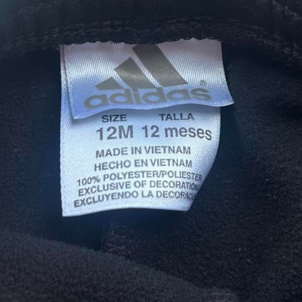 Adidas infant girls 12m sweatpants EUC Black/purple track pants - Picture 2 of 3